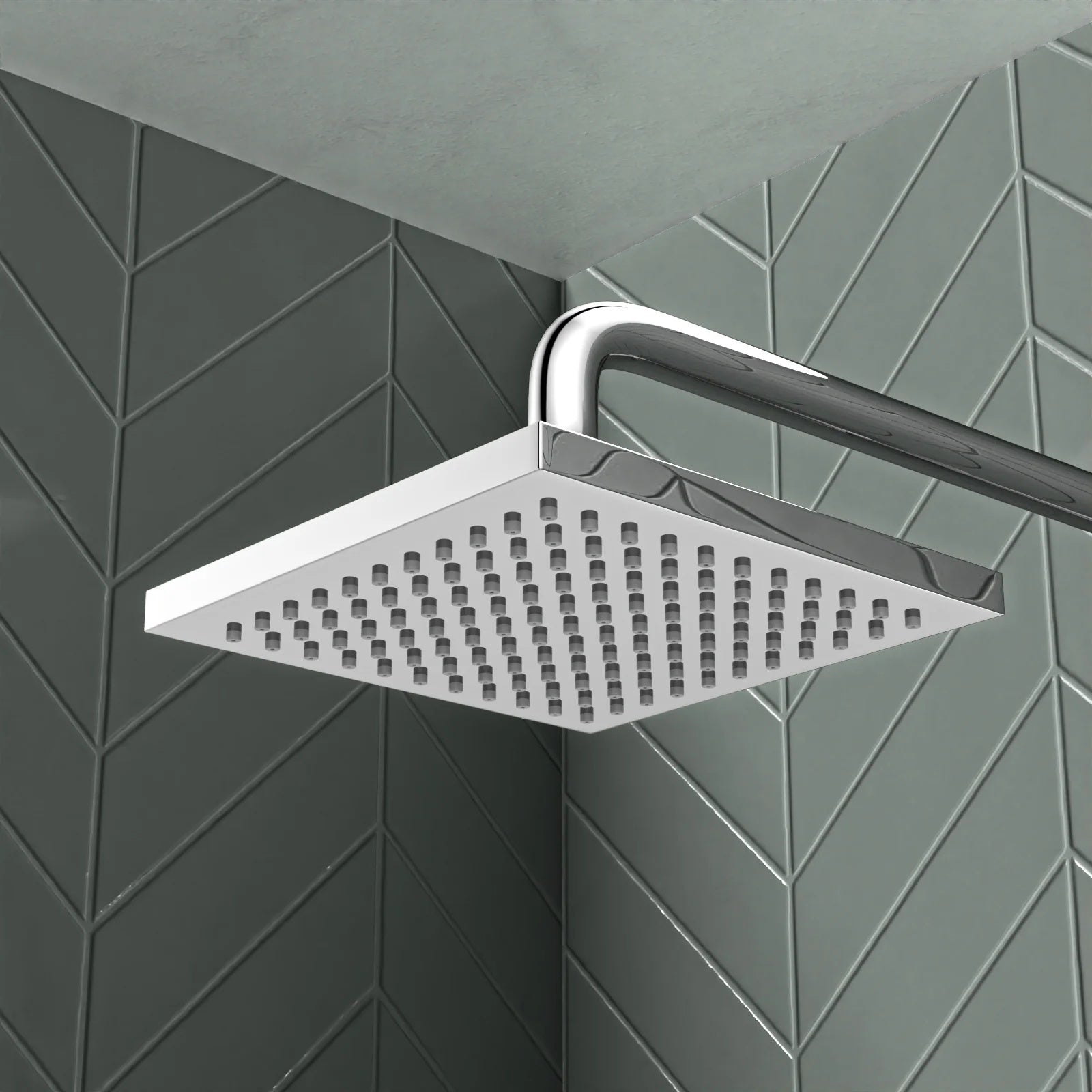 Square Exposed Shower Set, Single Mode Handset & Bath Filler - Chrome