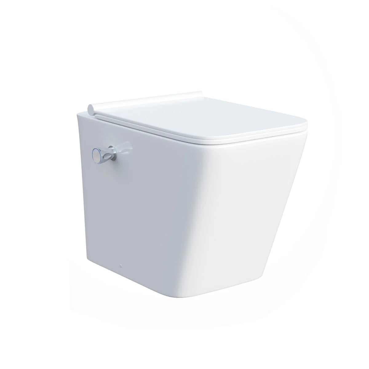 Square Rimless Back To Wall Toilet Pan With Integrated Bidet