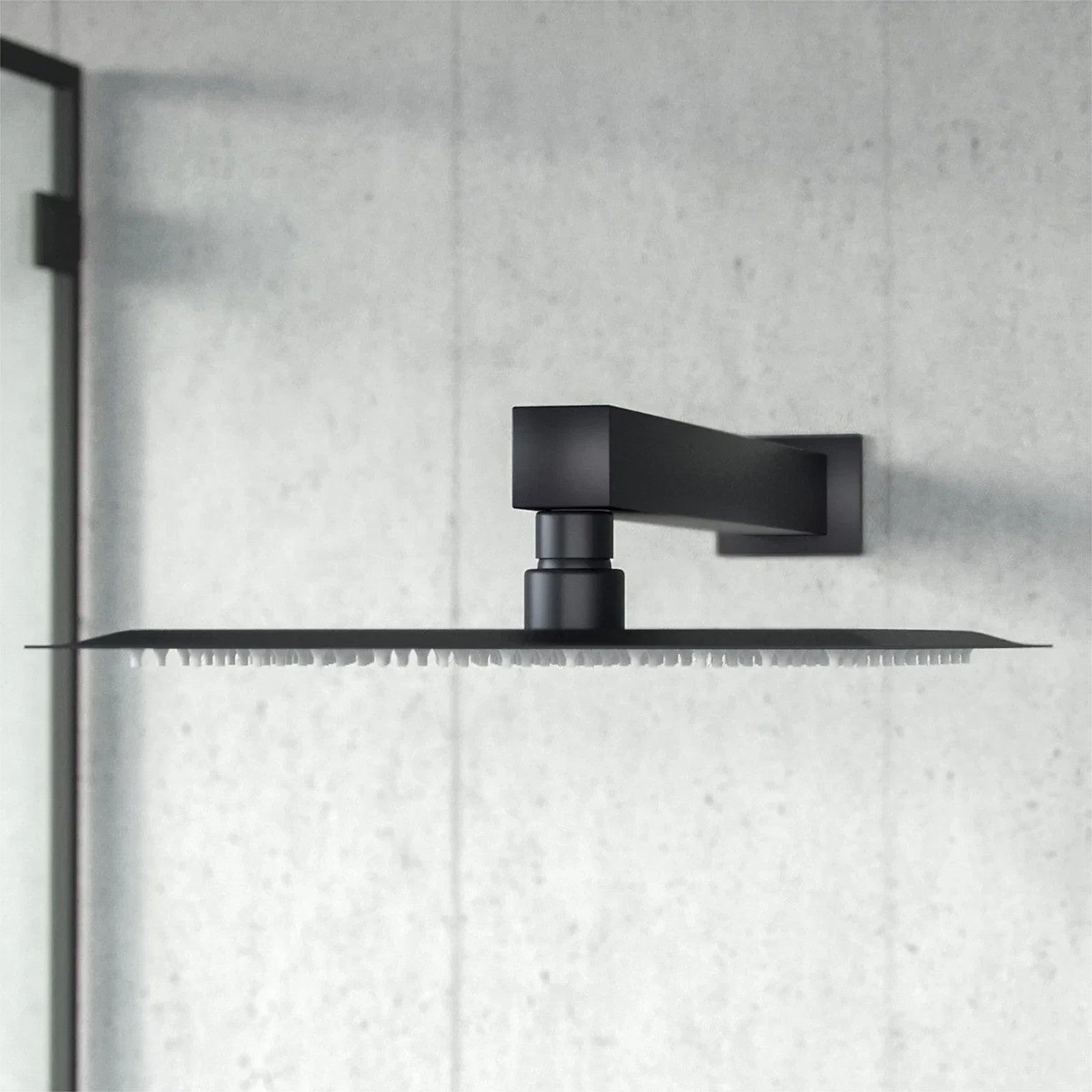 Temel Matte Black Thermostatic Mixer Valve Shower Head Handset Slider Rail Set