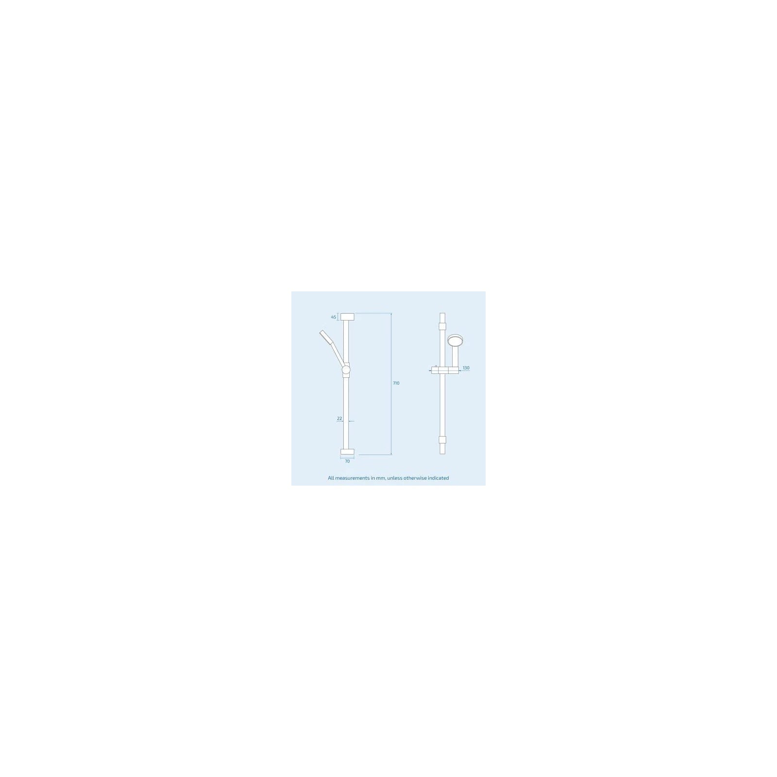 Temel Matte Black Voilet 2 Dial Thermostatic Mixer Outlet Square Shower Rail & Handset