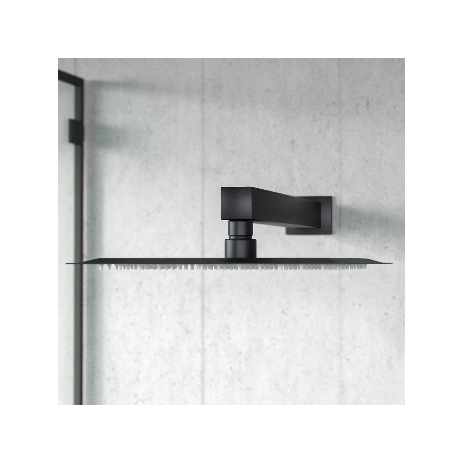 Temel Matte Black Voilet 2 Dial Thermostatic Mixer Outlet Square Shower Rail & Handset