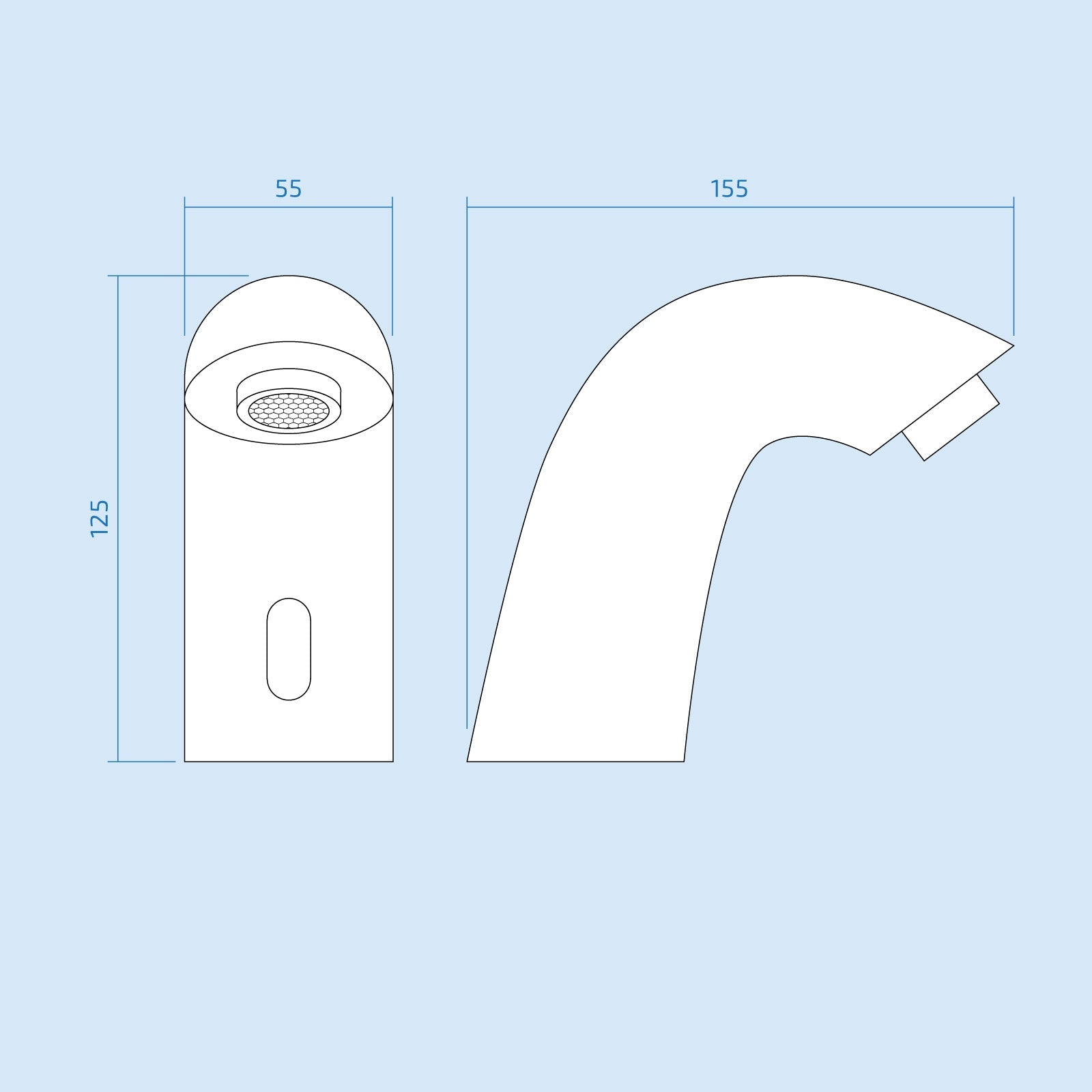 Cairo Contemporary Sensor Activated Basin Sink Mono Mixer Tap With TMV Valve