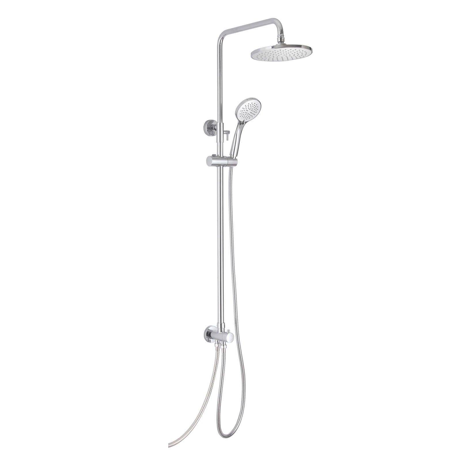 Winstead Round Chrome Thermostatic Bath Shower Mixer & Multi Function Shower Riser Kit