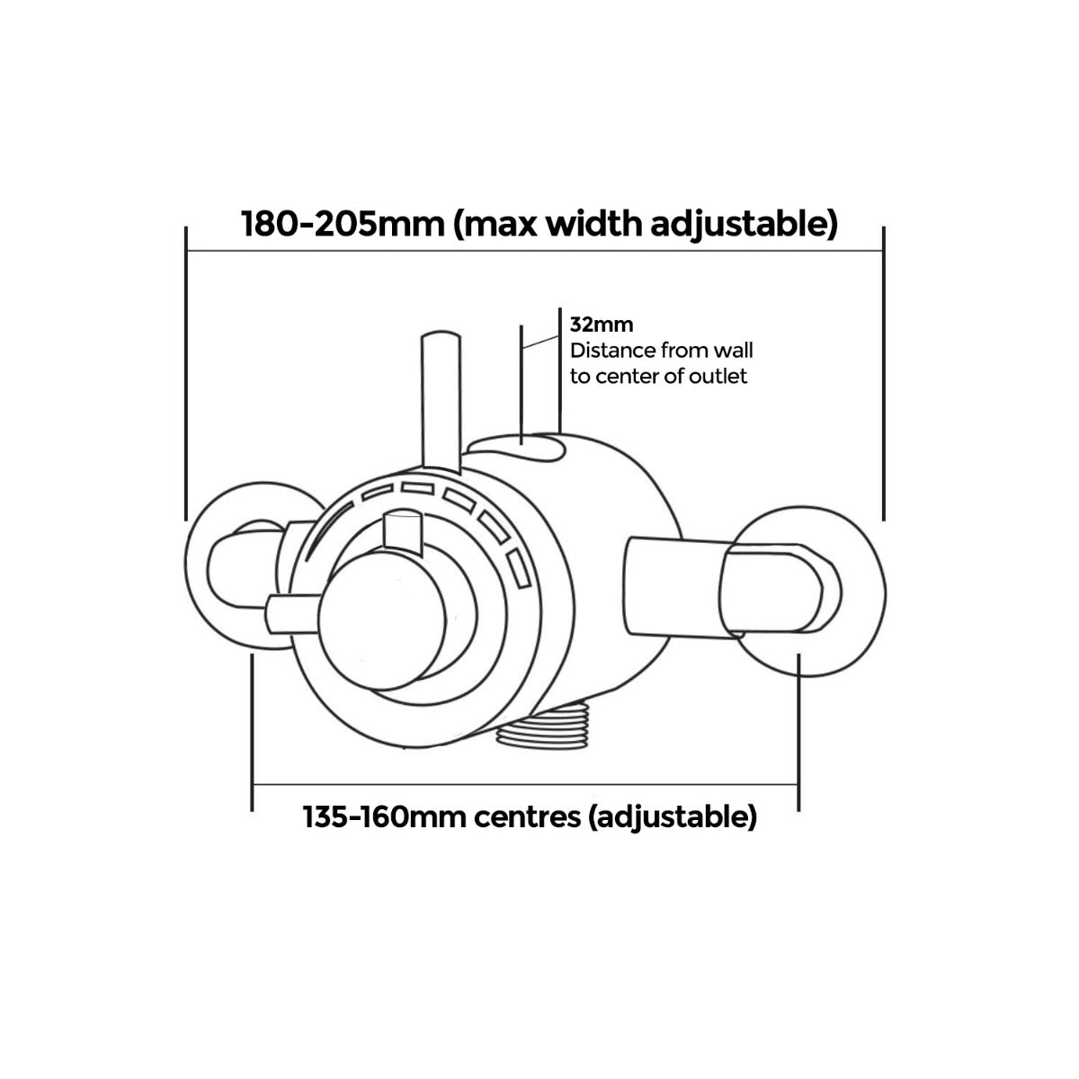Emso Round Exposed/Concealed Thermostatic Shower Valve + Slider Rail Handset Kit