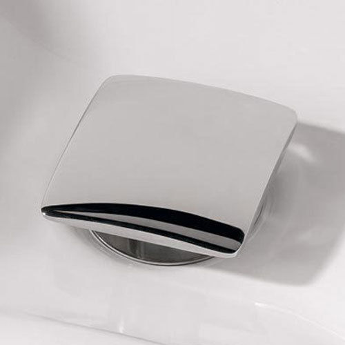 Trafford Chrome Cross Head Basin Hot & Cold Tap Pair + Square Waste
