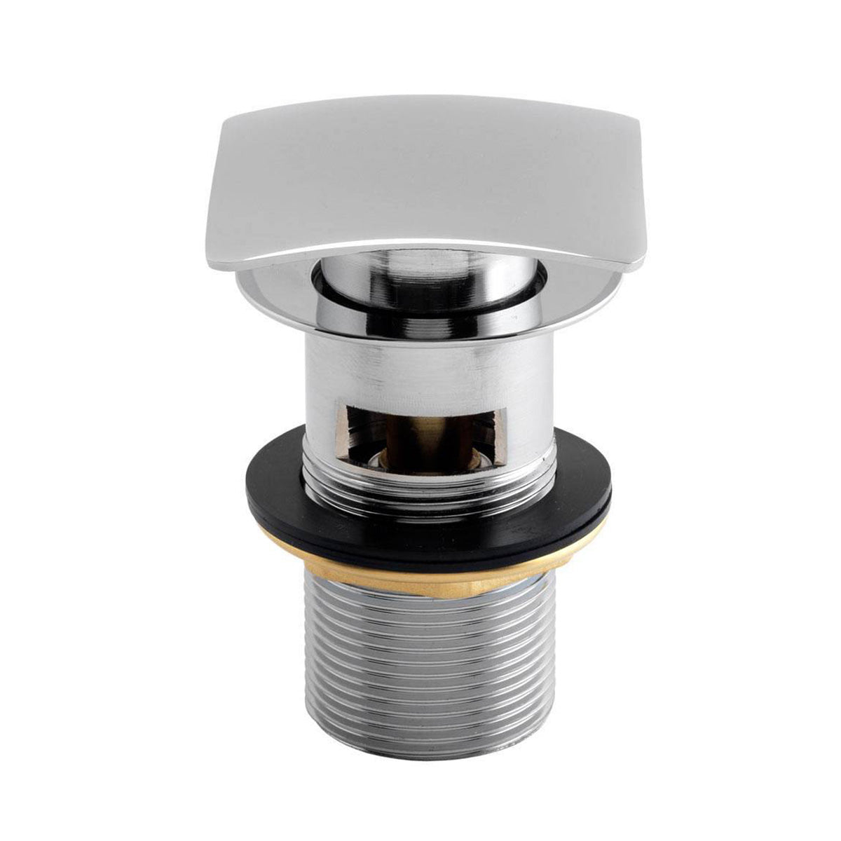 Trafford Chrome Cross Head Basin Hot & Cold Tap Pair + Square Waste