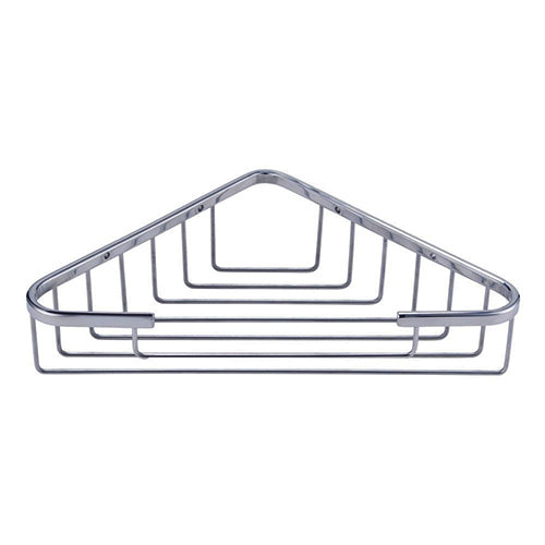 Bathroom 265mm x 60mm Brass Chrome Wall Mounted Corner Basket Shower Caddy