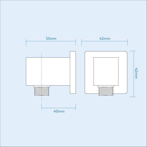 Cameo 3 Dial 2 Way Square Set - Shower Head & Rail Handset