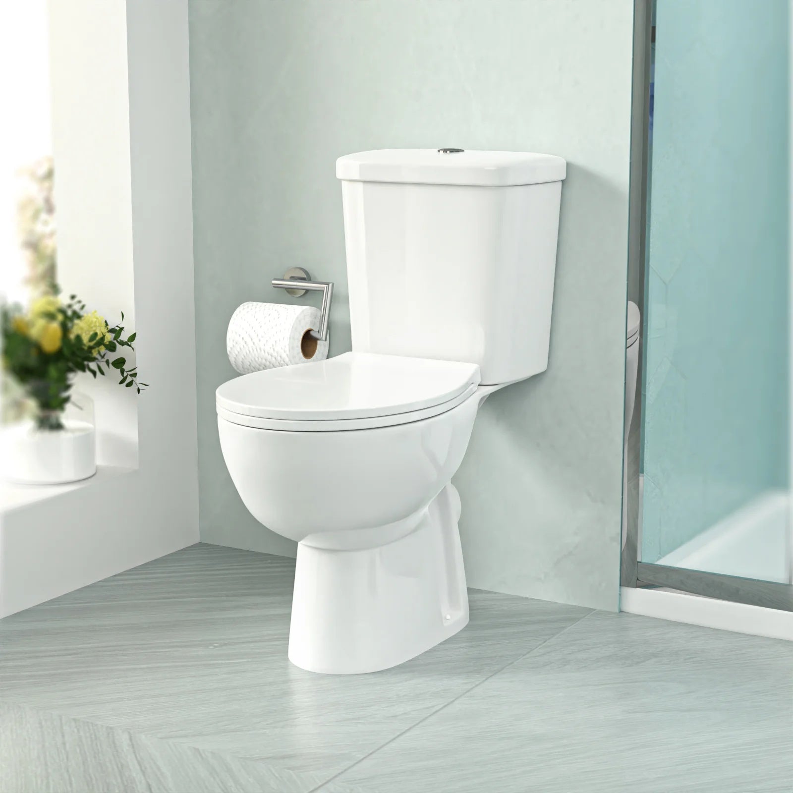 White 450mm Vanity 800mm Quadrant Shower Enclosure Toilet Tray Set
