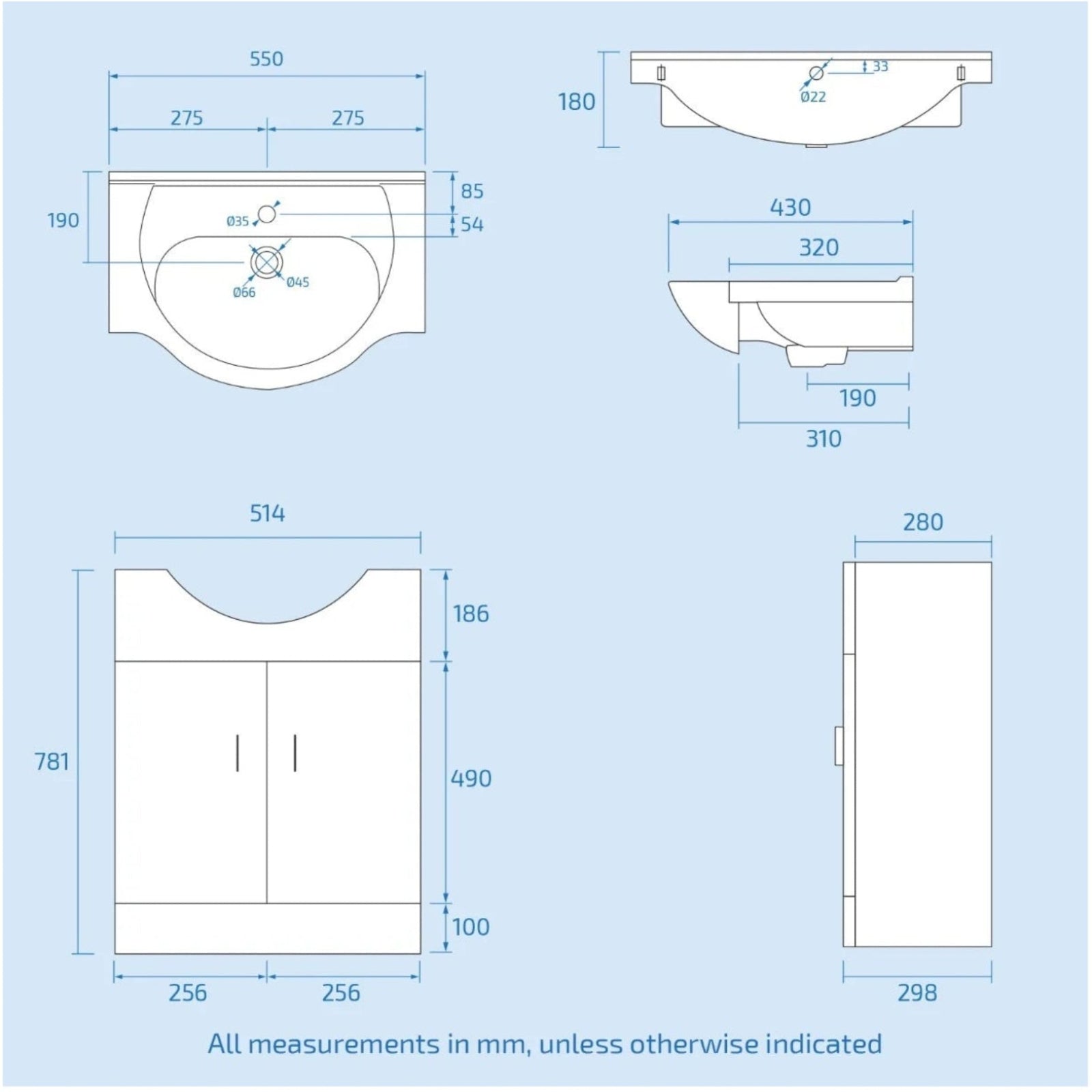 1700mm Bathtub with Front Panel & Screen, 550mm Basin Vanity, WC Unit & Toilet - Set with Chrome Fittings