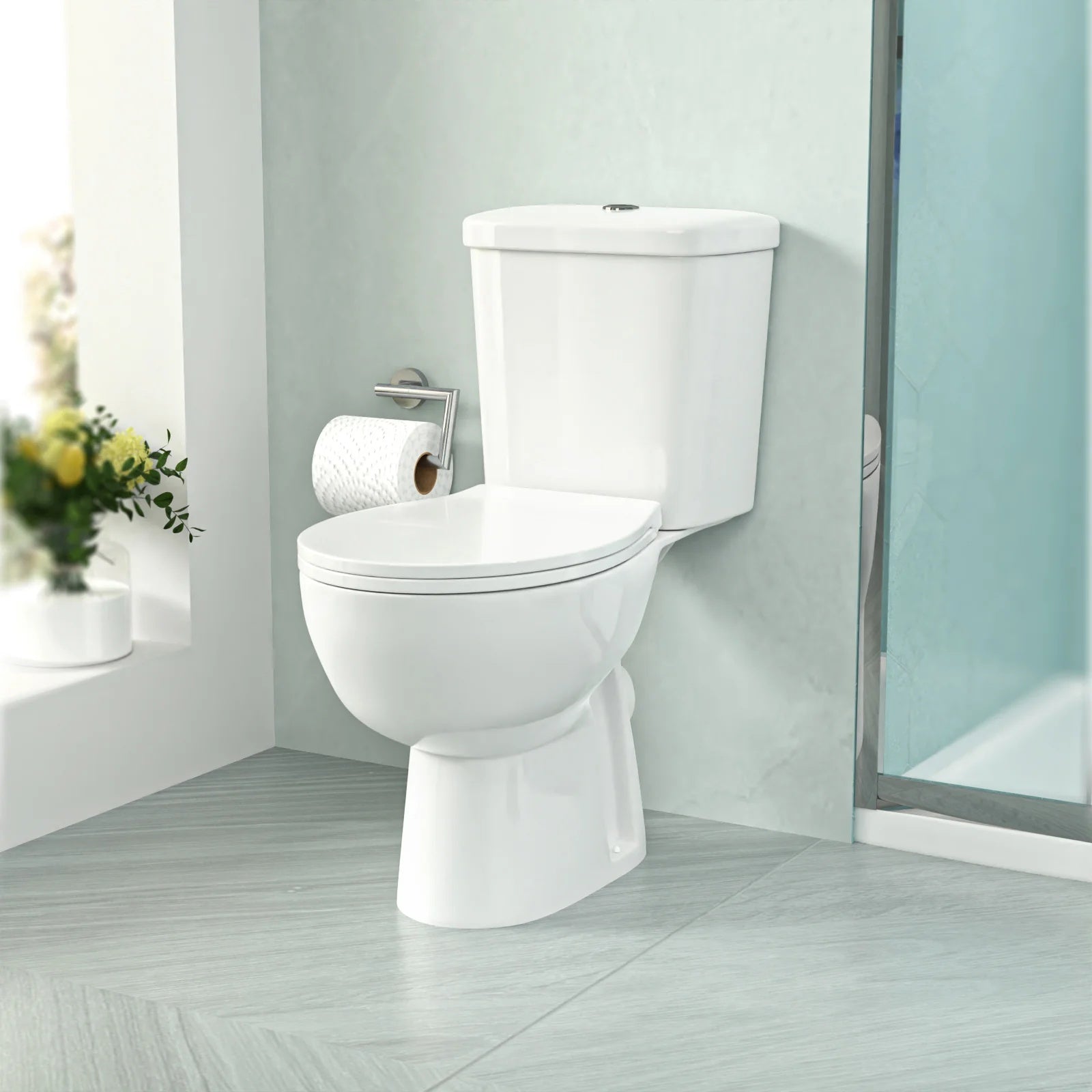 White 650mm Vanity 800mm Quadrant Shower Enclosure Toilet Tray Set