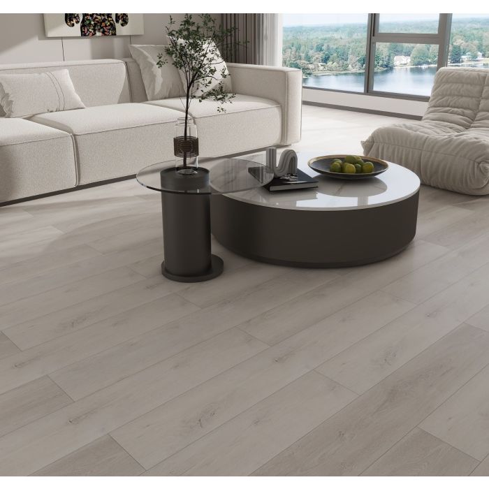 SPC Vinyl Click Flooring Wood Plank 1220mm x 180mm White Oak 5.35mm Thick - Pack Of 10
