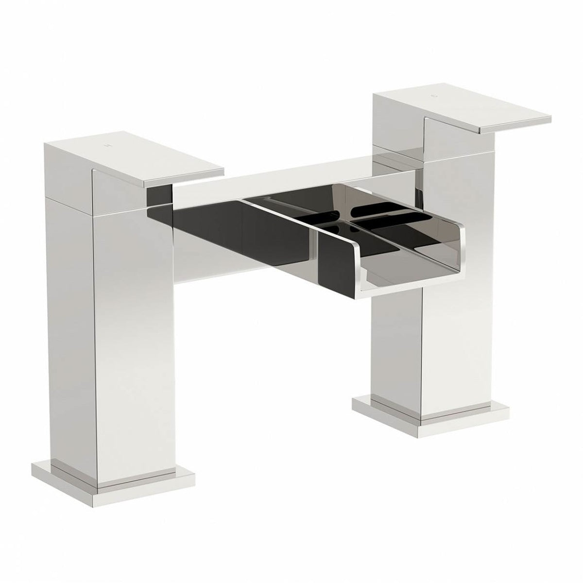 Ozone Waterfall Two Hole Deck Mounted Bath Filler Tap Solid Brass Chrome