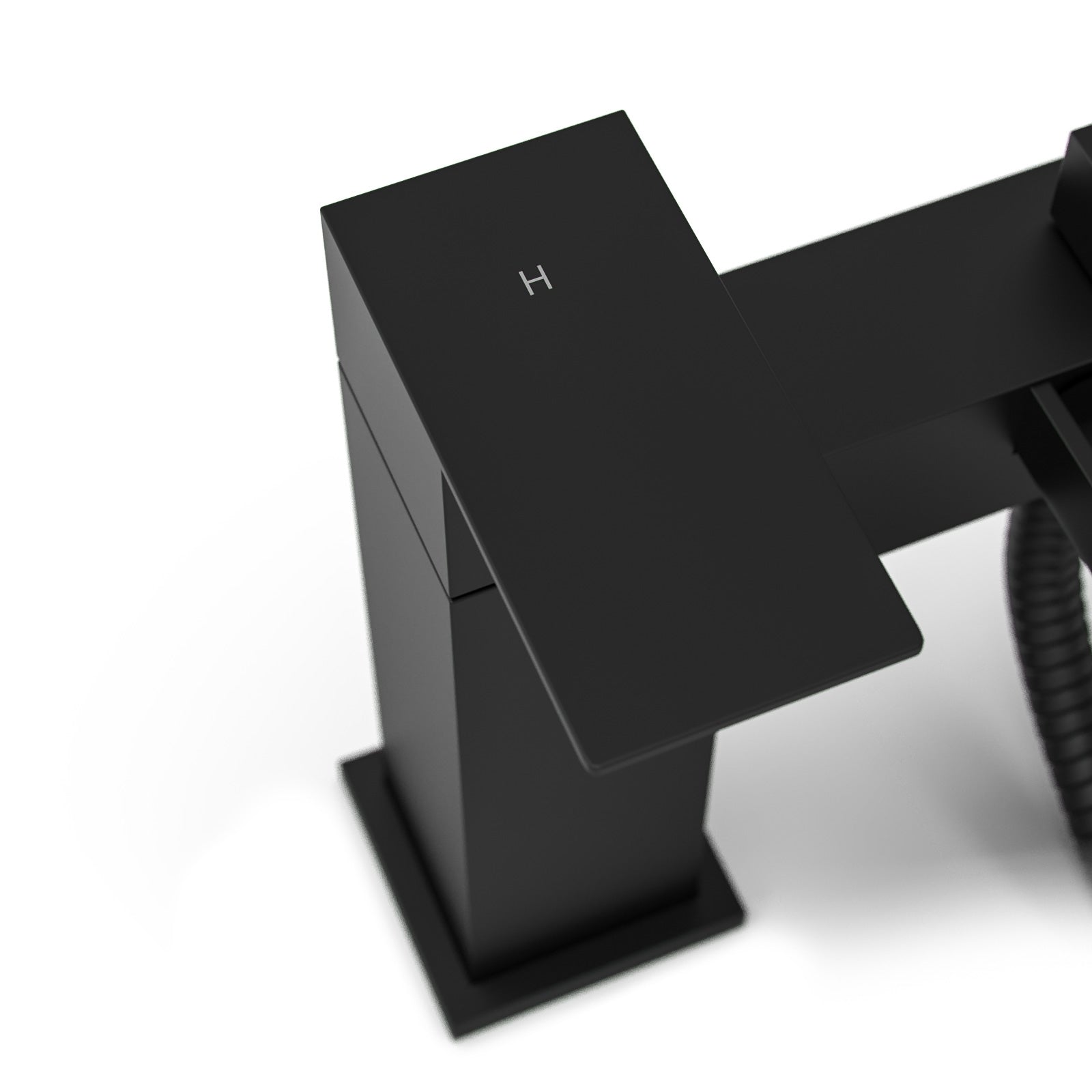 Origin Matte Black Waterfall Basin Mono Tap Bath Filler Handset & Waste