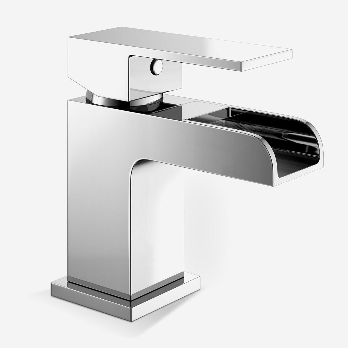 Quarter Circle Corner Cloakroom Basin & Waterfall Mixer Tap Waste